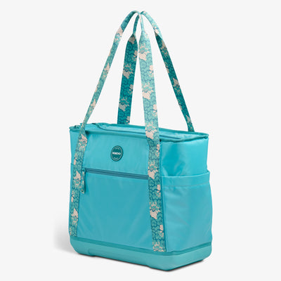 Angle View | Tag Along Too 36-Can Tote Cooler::Lagoon Teal::Durable EVA base