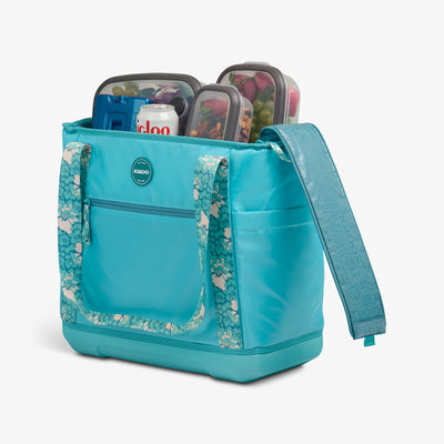 Open View | Tag Along Too 36-Can Tote Cooler::Lagoon Teal::Fully insulated