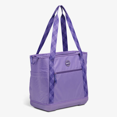 Angle View | Tag Along Too 36-Can Tote Cooler::Dusted Grape::Durable EVA base