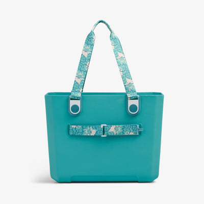Back View | Tag Along Too EVA All-Purpose Tote::Lagoon Teal::Trolley pass-through sleeve