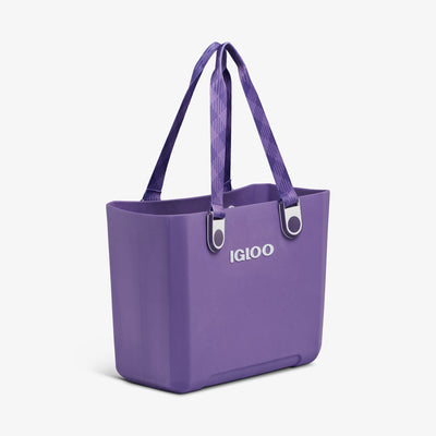 Angle View | Tag Along Too EVA All-Purpose Tote::Dusted Grape::Shoulder straps