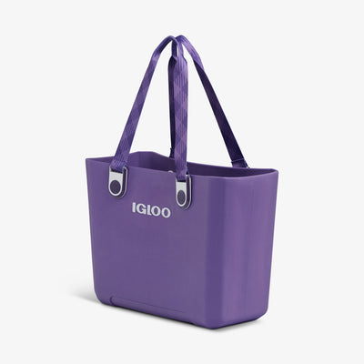 Angle View | Tag Along Too EVA All-Purpose Tote::Dusted Grape::Waterproof exterior