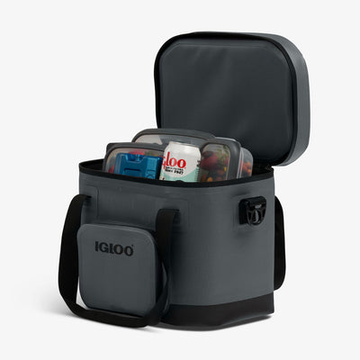 Packed View | Trailmate® 18-Can Cooler Bag::Carbonite::Easy-open lid