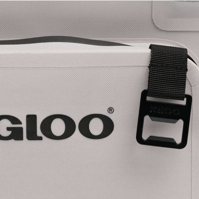 Bottle Opener View | Trailmate® 36-Can Cooler Bag::Bone::Built-in bottle opener