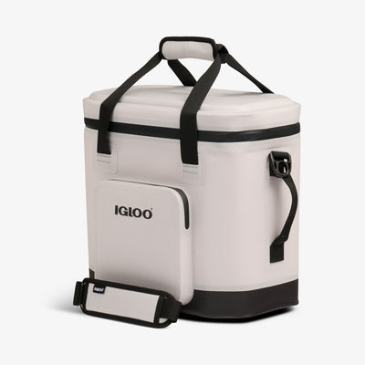 Angle View | Trailmate® 36-Can Cooler Bag::Bone::Smooth-glide, leak-resistant zippers