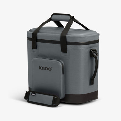 Angle View | Trailmate® 36-Can Cooler Bag::Carbonite::Smooth-glide, leak-resistant zippers