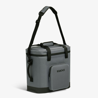 Strap View | Trailmate® 36-Can Cooler Bag::Carbonite::Exterior zipper pocket