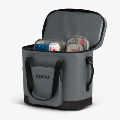 Packed View | Trailmate® 36-Can Cooler Bag::Carbonite::Easy-open lid