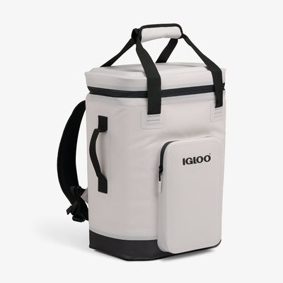 Angle View | Trailmate® 32-Can Backpack::Bone::Smooth-glide, leak-resistant zippers