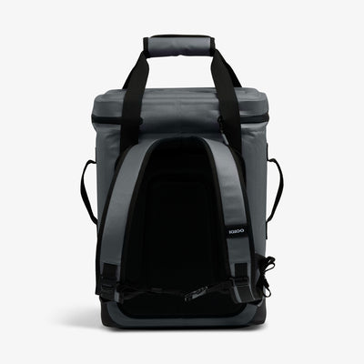 Back View | Trailmate® 32-Can Backpack::Carbonite::Built-in bottle opener