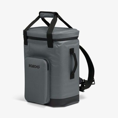 Angle View | Trailmate® 32-Can Backpack::Carbonite::Exterior zipper pocket