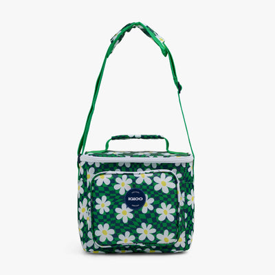 Strap View | Retro Square Lunch Bag::Psychedelic Daisy::