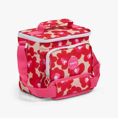 Angle View | Retro Square Lunch Bag::Mod Floral::