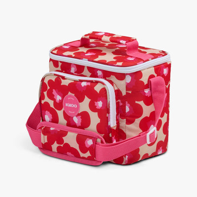 Angle View | Retro Square Lunch Bag::Mod Floral::