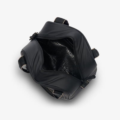 Interior View | Tag Along Too 12-Can Satchel Cooler::Luxe Black::Fully insulated