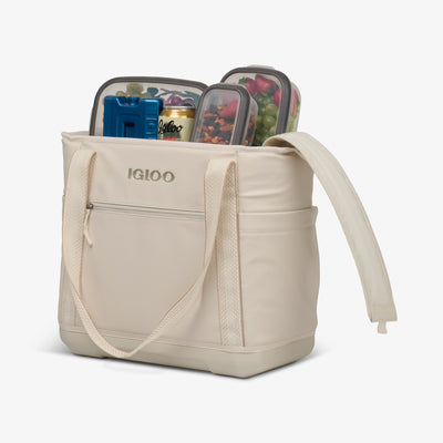 Packed View | Tag Along Too 36-Can Tote Cooler::Luxe Linen::Fully insulated