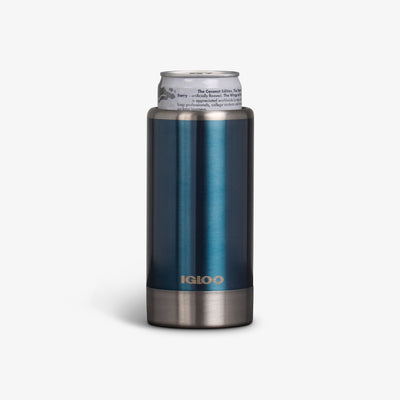 Can In View | Slim Coolmate®::Modern Blue::Keeps 12-oz slim cans cold