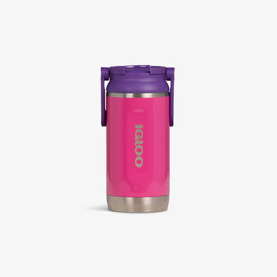Front View |12oz Stainless Steel Kids Bottle::Hot Rod Pink/Purple::Long-lasting hot/cold retention
