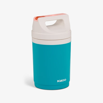 Angle View | Retro Playmate Half Gallon Jug::Turquoise::Leak-resistant