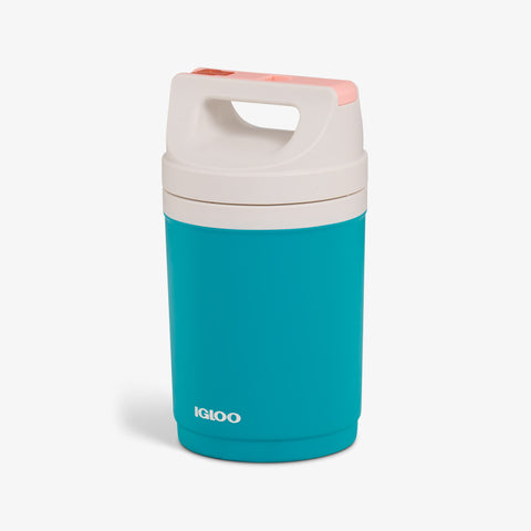 Angle View | Retro Playmate Half Gallon Jug::Turquoise::Easy-carry handle