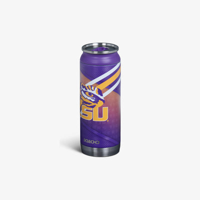 Angle View | LSU® 16 Oz Can::::Splashproof slider tab