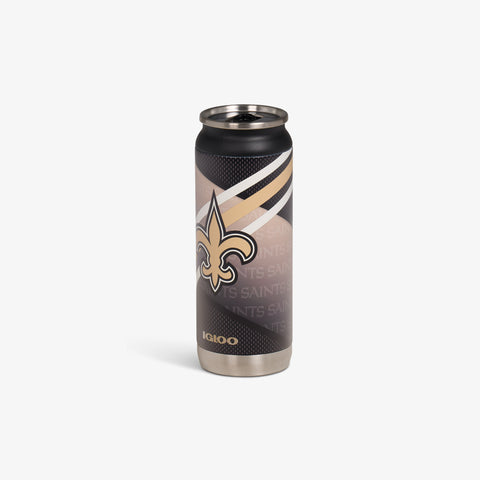 Angle View | New Orleans Saints 16 Oz Can::::Sliding mouth-opening tab