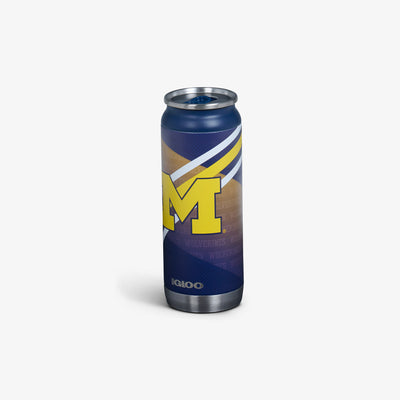 Angle View | University of Michigan™ 16 Oz Can::::Sliding mouth-opening tab