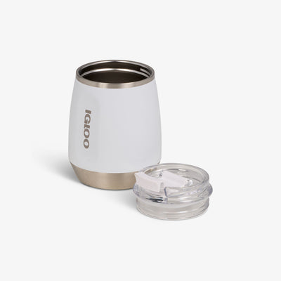 Lid Off View | 10 Oz Wine Tumbler::White::Cold/hot compatible