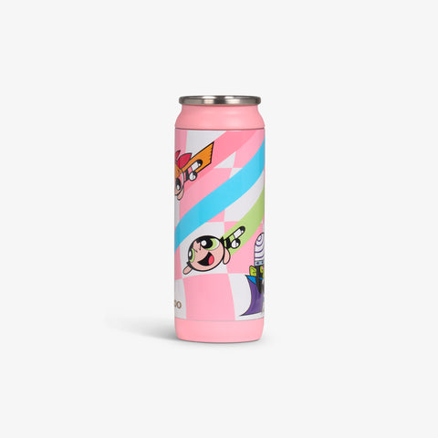 Angle View | The Powerpuff Girls 16 Oz Can::::Advanced hot & cold retention