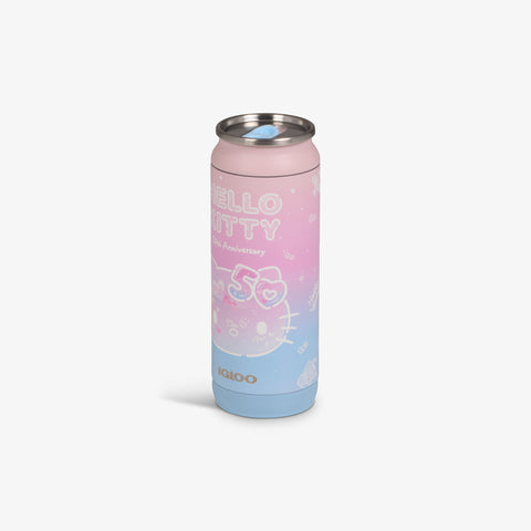 Angle View | Hello Kitty® 50th Anniversary 16 Oz Can::::Advanced hot & cold retention 