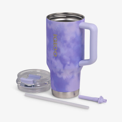 Lid Off View | 32 Oz Flip ‘n’ Sip Travel Mug::Lilac::Double-wall, vacuum-insulated