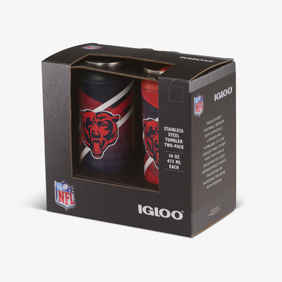 Packaging View | Chicago Bears Home & Away 16 Oz Can 2-Pack::::Built-in coaster