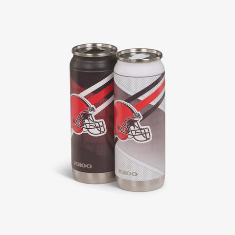 Angle View | Cleveland Browns Home & Away 16 Oz Can 2-Pack::::Sliding mouth-opening tab