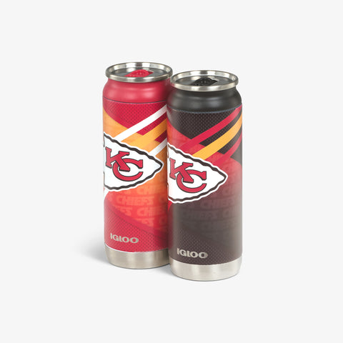 Angle View | Kansas City Chiefs Home & Away 16 Oz Can 2-Pack::::Sliding mouth-opening tab