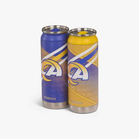 Angle View | Los Angeles Rams Home & Away 16 Oz Can 2-Pack::::Sliding mouth-opening tab
