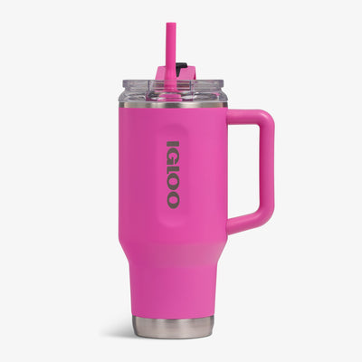Front View | 32 Oz Flip ‘n’ Sip Travel Mug::Pink Fizz::Up to 48hrs cold / 8hrs hot*