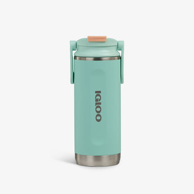 Front View | 16 Oz Flip ‘n’ Sip Tumbler::Seafoam::Fits in standard cup holders