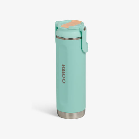 Angle View | 20 Oz Sport Sipper Bottle::Seafoam Green::No-look-sip indicator 