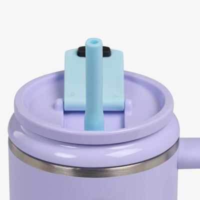 Straw View | 32 Oz Flip ‘n’ Sip Travel Mug::Lilac Breeze::Gasketed, leak-resistant straw