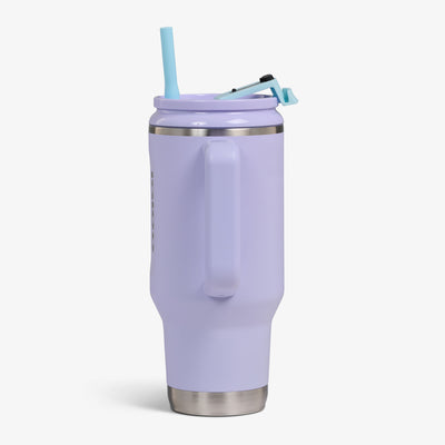 Profile View | 32 Oz Flip ‘n’ Sip Travel Mug::Lilac Breeze::Side handle