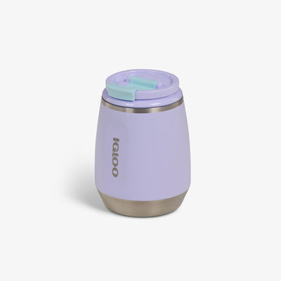 Angle VIew | 10 Oz Wine Tumbler::Lilac::No-look-sip indicator