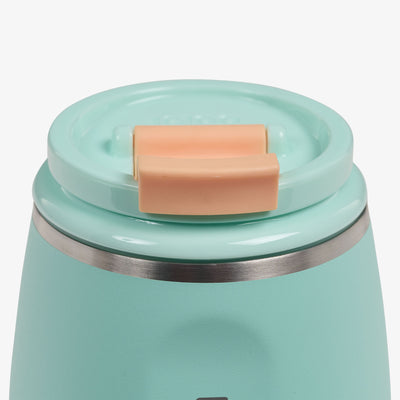 Lid View | 10 Oz Wine Tumbler::Seafoam::Leakproof Flip ‘n’ Sip lid