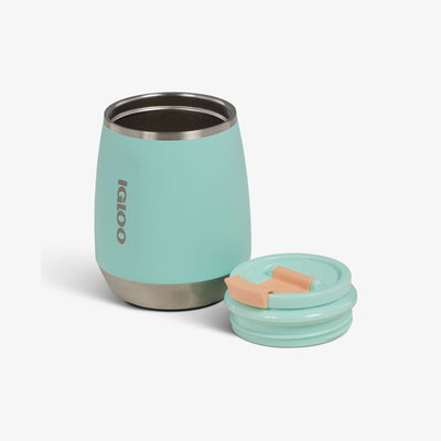 Lid Off View | 10 Oz Wine Tumbler::Seafoam::Cold/hot compatible