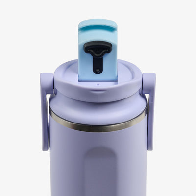 Lid Open View | 20 Oz Flip ‘n’ Sip Tumbler::Lilac Breeze::Leakproof Flip ‘n’ Sip lid
