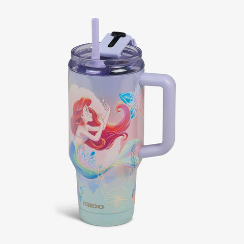 Angle View | Disney The Little Mermaid 32 Oz Travel Mug::::Fits most cup holders 