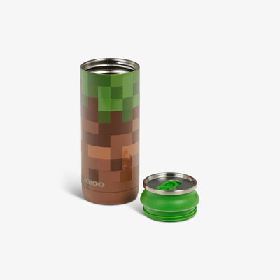 Lid Off View | Minecraft Grass Block 16 Oz Can::::Advanced temperature retention 