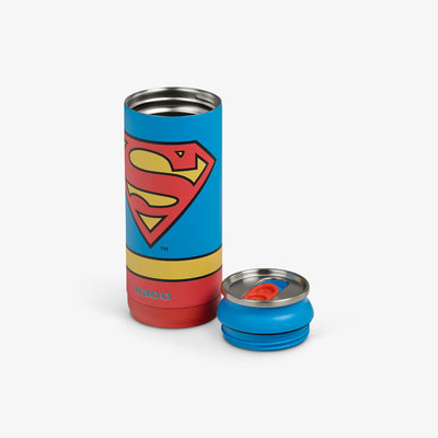 Lid Off View | DC Super Heroes Superman™ 16 Oz Can::::Double-wall, vacuum-insulated 