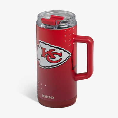 Angle View | NFL 1L Beer Mug::Chiefs::Leakproof flip ‘n’ sip lid 