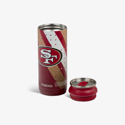 Open View | NFL 16 Oz Can::49ers::Removable, leakproof lid 
