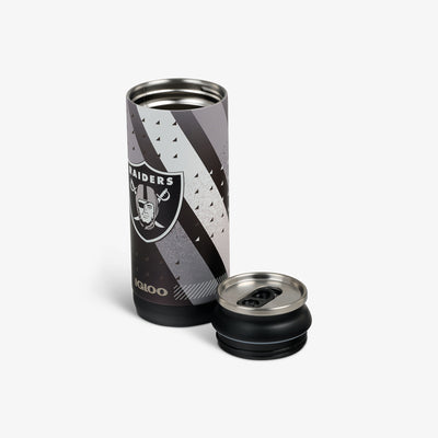 Open View | NFL 16 Oz Can::Raiders::Removable, leakproof lid 